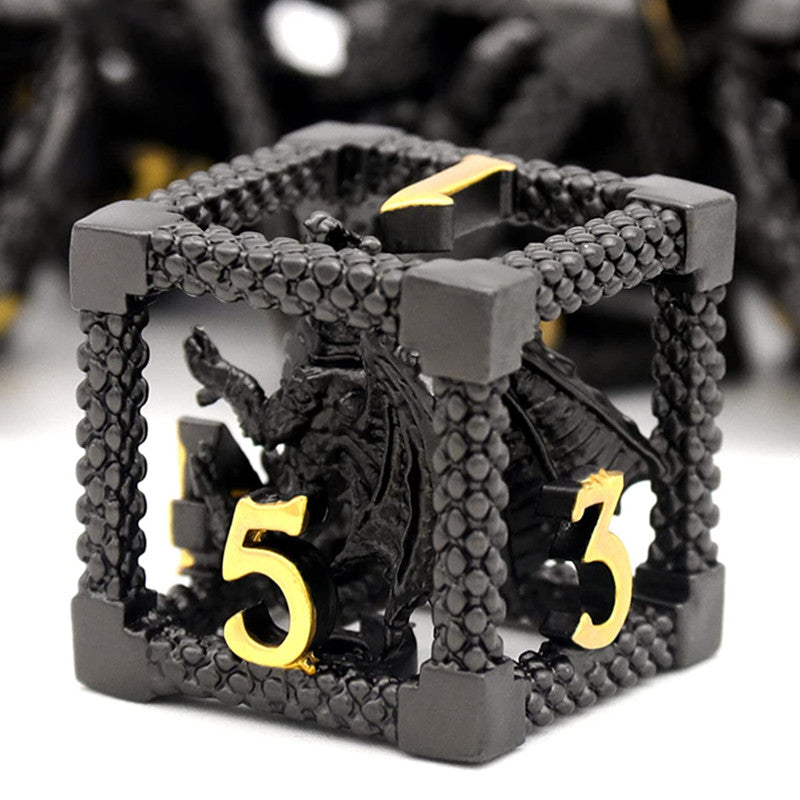 Metal Dragon DnD Dice Set