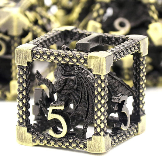 Metal Dragon DnD Dice Set