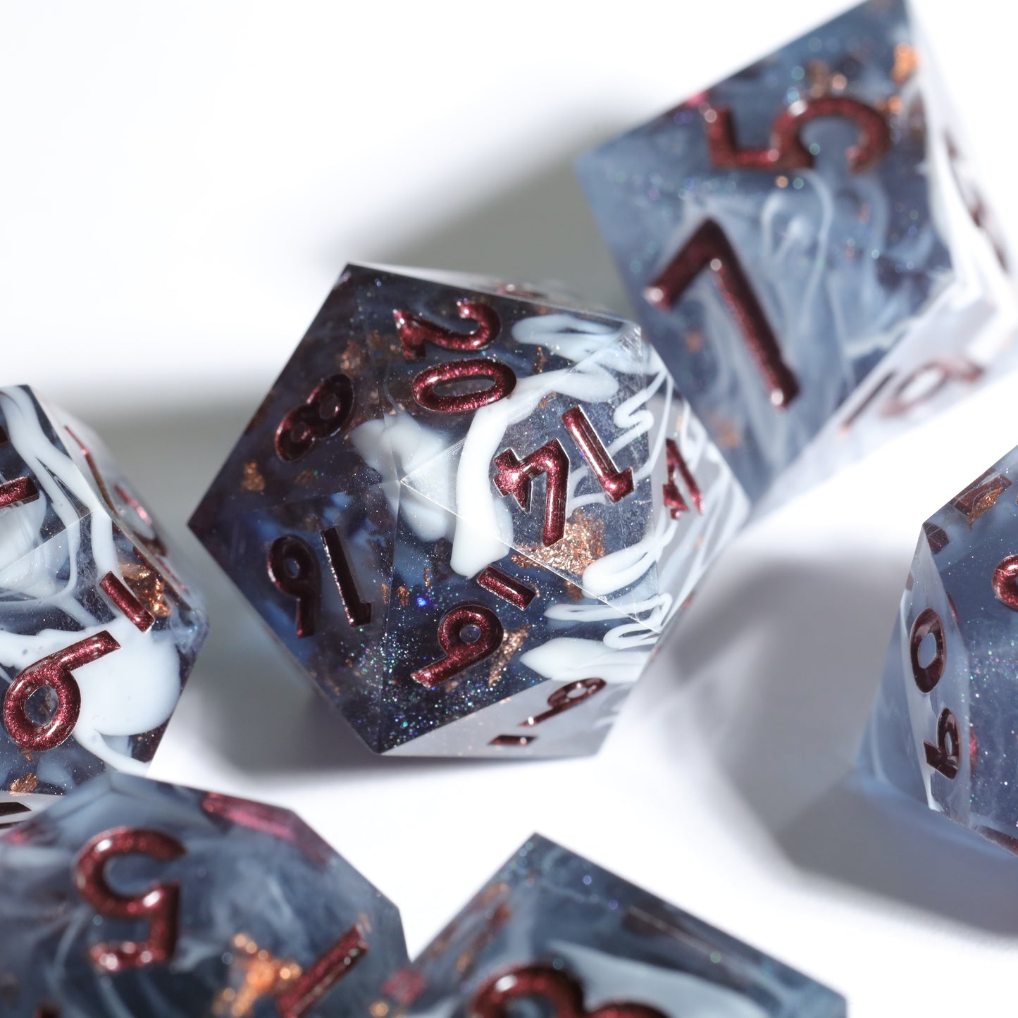 Marbled Crystal DnD Dice Set