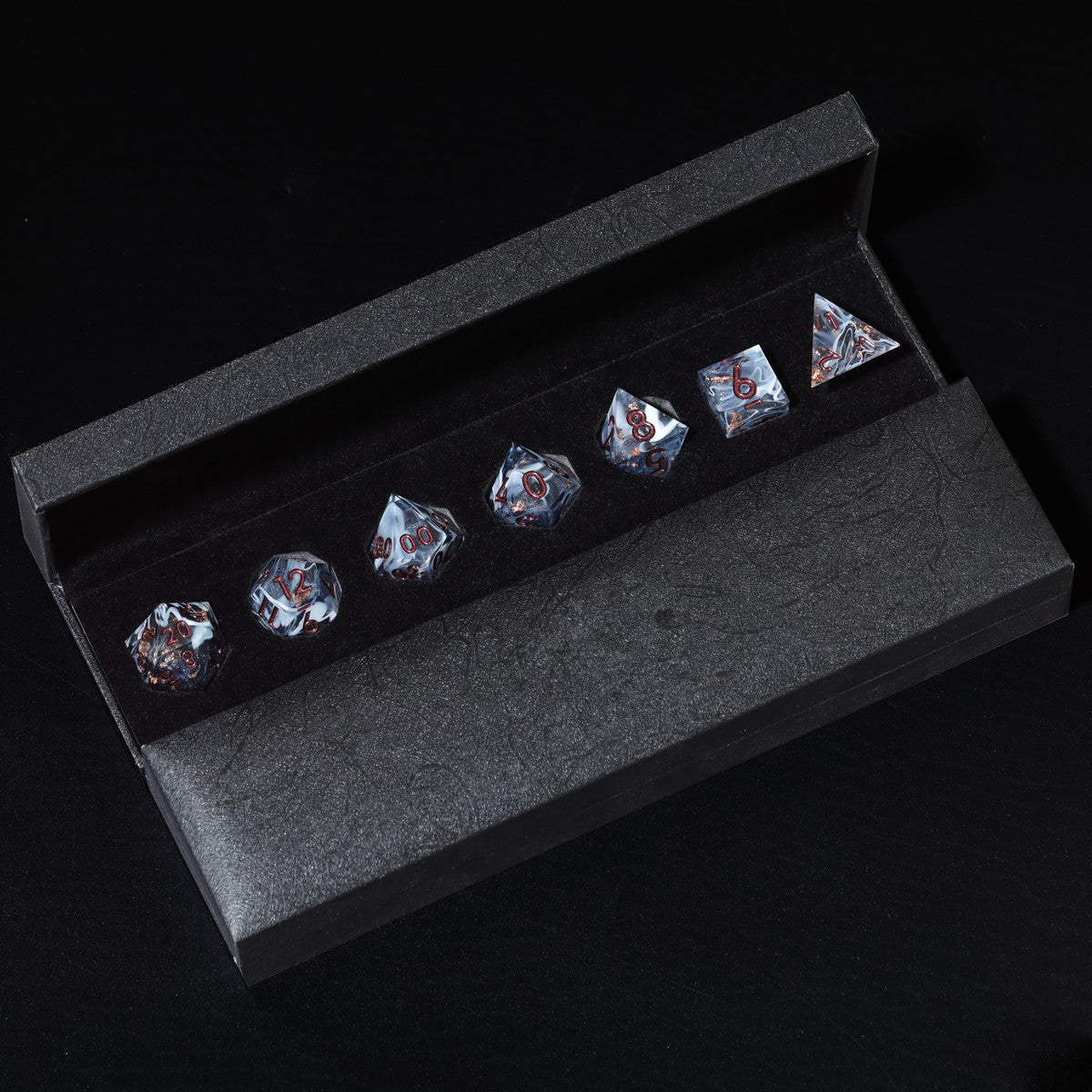 Marbled Crystal DnD Dice Set