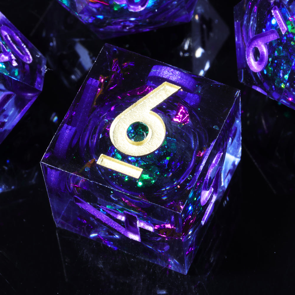 Liquid Core Amethyst DnD Dice Set