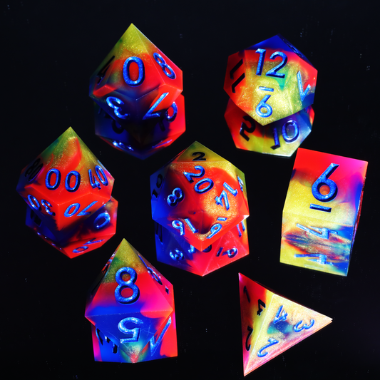 Fire Rainbow DnD Dice Set