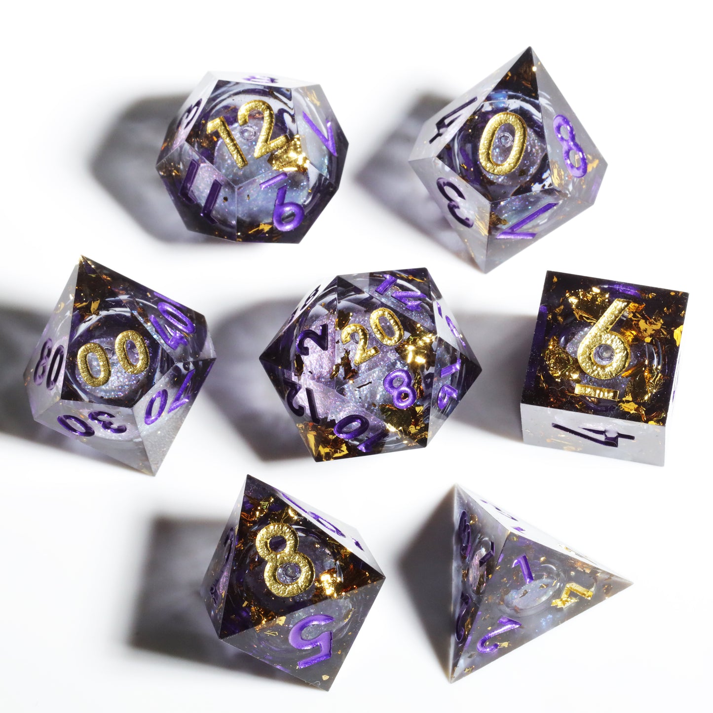 Lavender Liquid Core DnD Dice Set