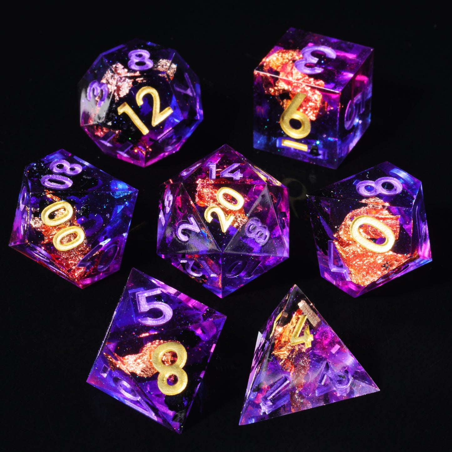 Amethyst DnD Dice Set