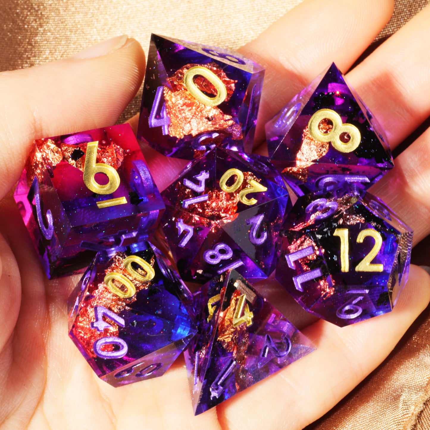 Amethyst DnD Dice Set