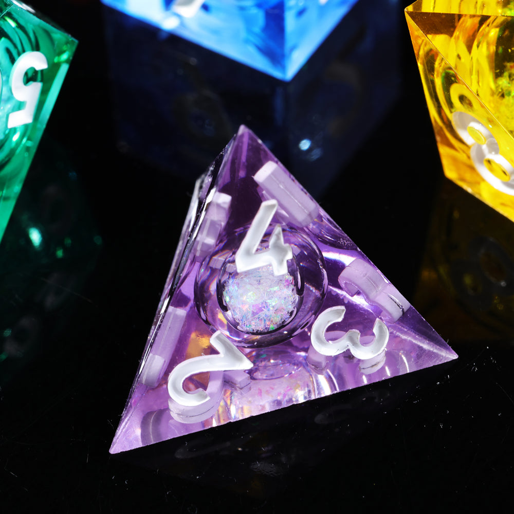 Liquid Core Rainbow DnD Dice Set