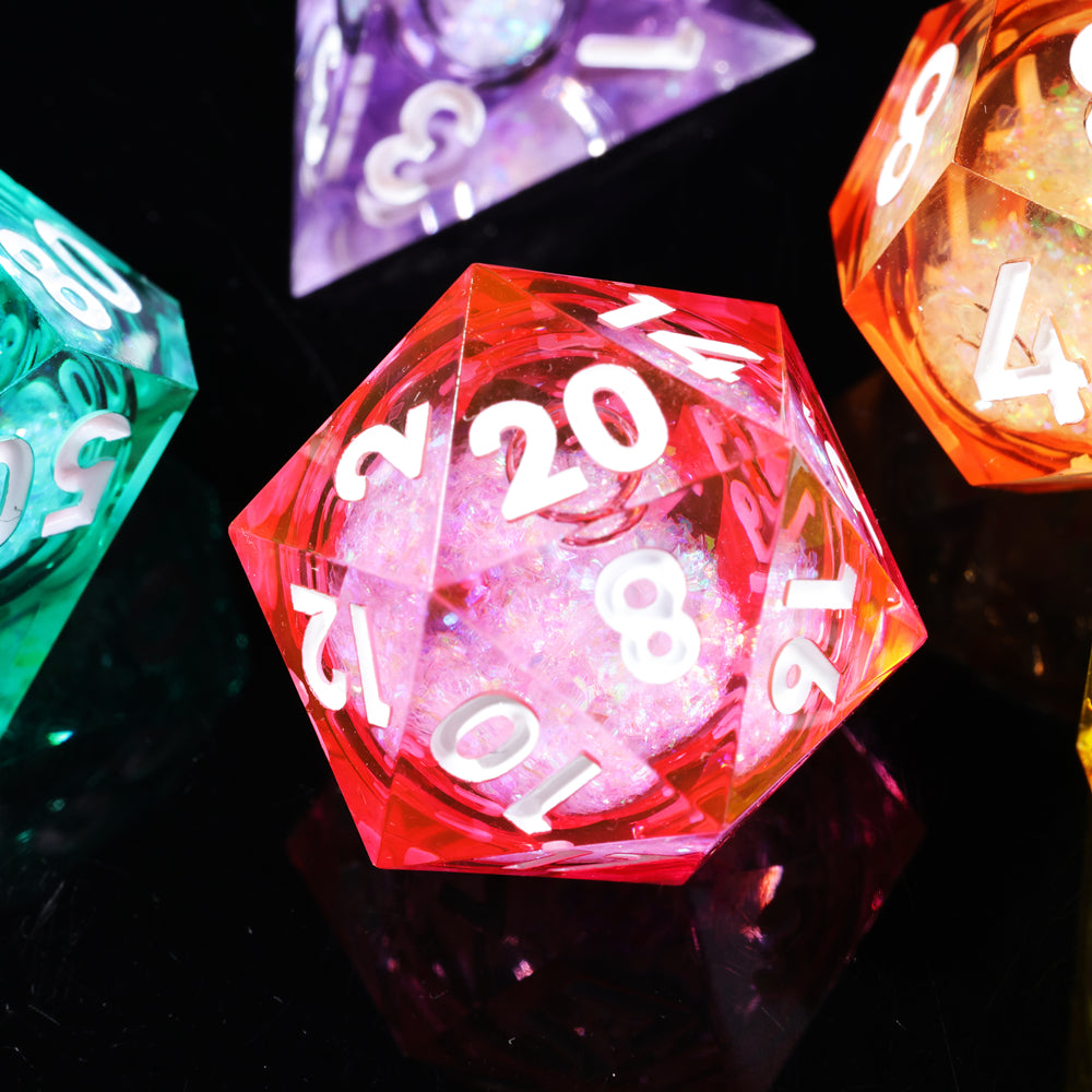 Liquid Core Rainbow DnD Dice Set