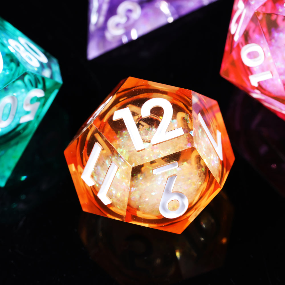 Liquid Core Rainbow DnD Dice Set