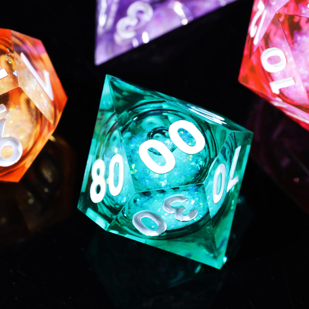 Liquid Core Rainbow DnD Dice Set