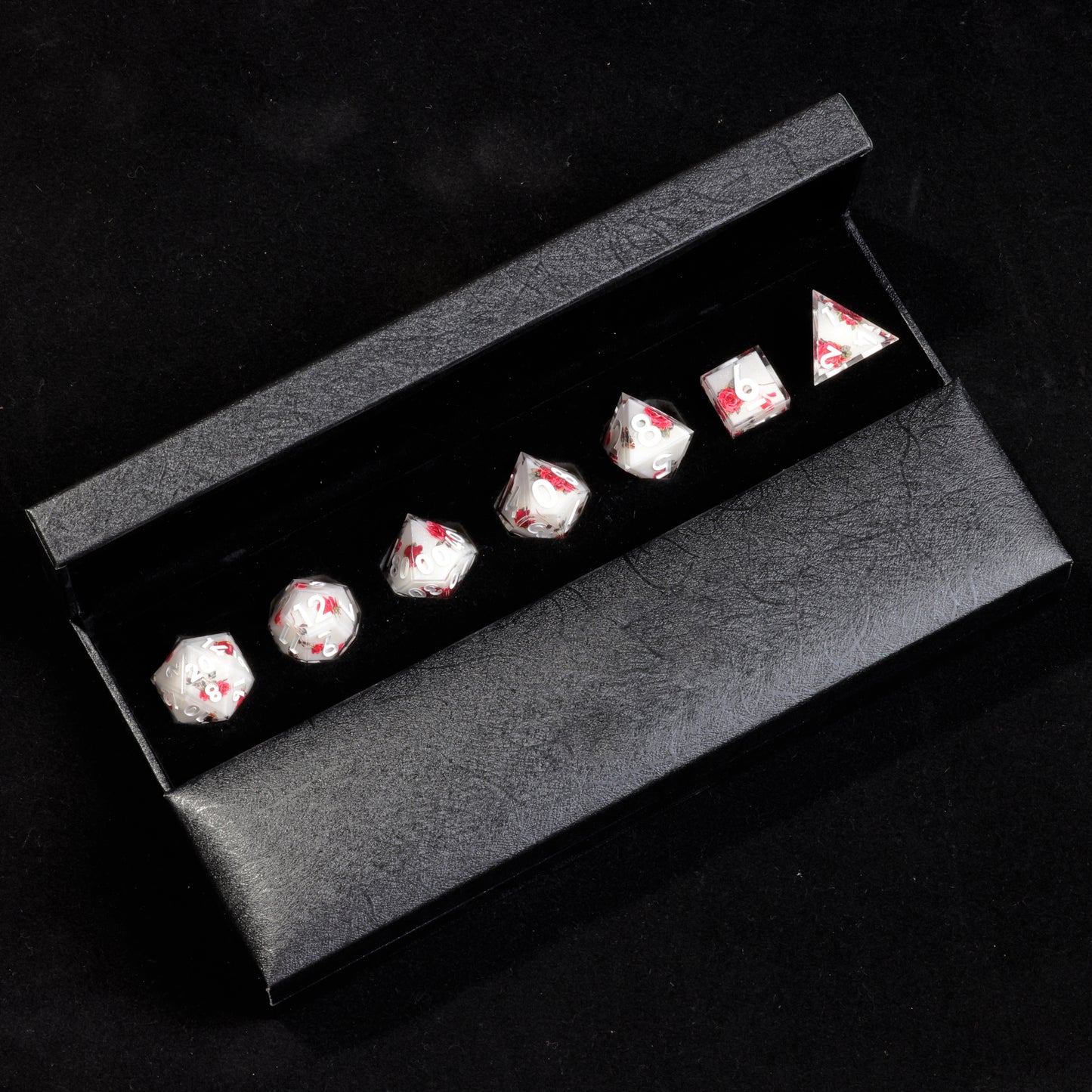 Red Rose DnD Dice Set