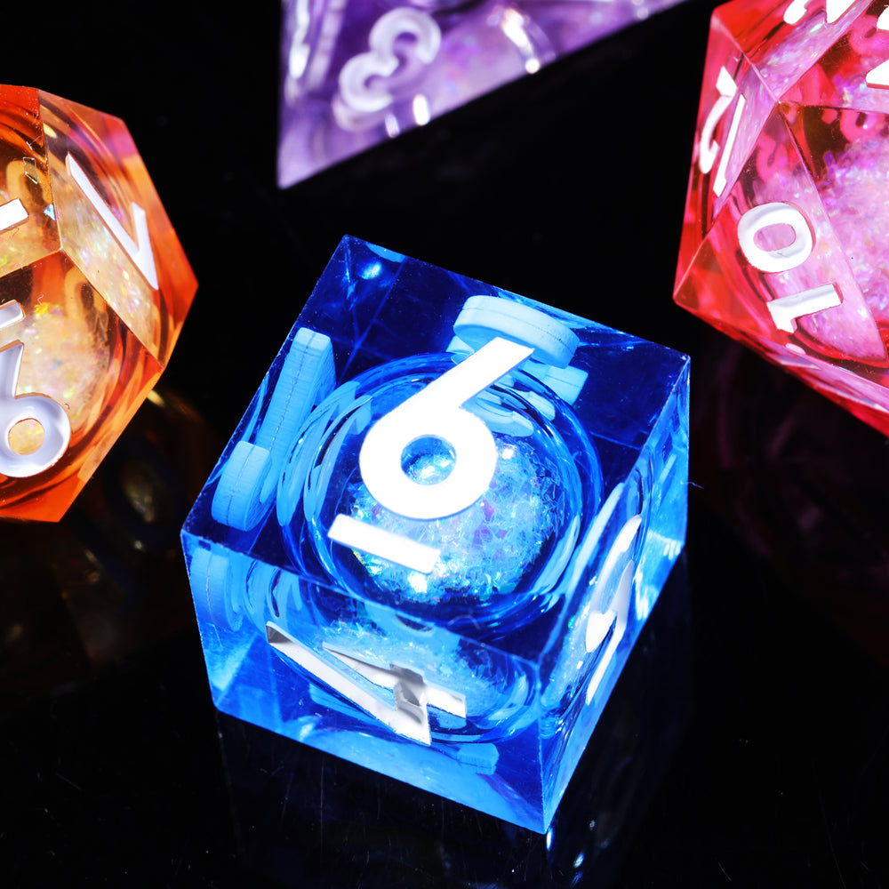 Liquid Core Rainbow DnD Dice Set