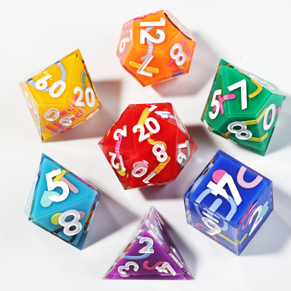 Iconic Rainbow DnD Dice Set